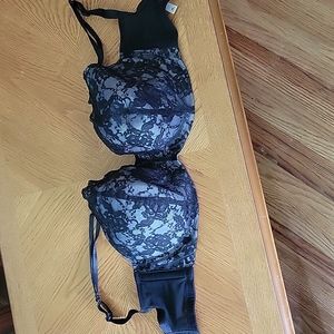 Bra 38H cacique black lace white
